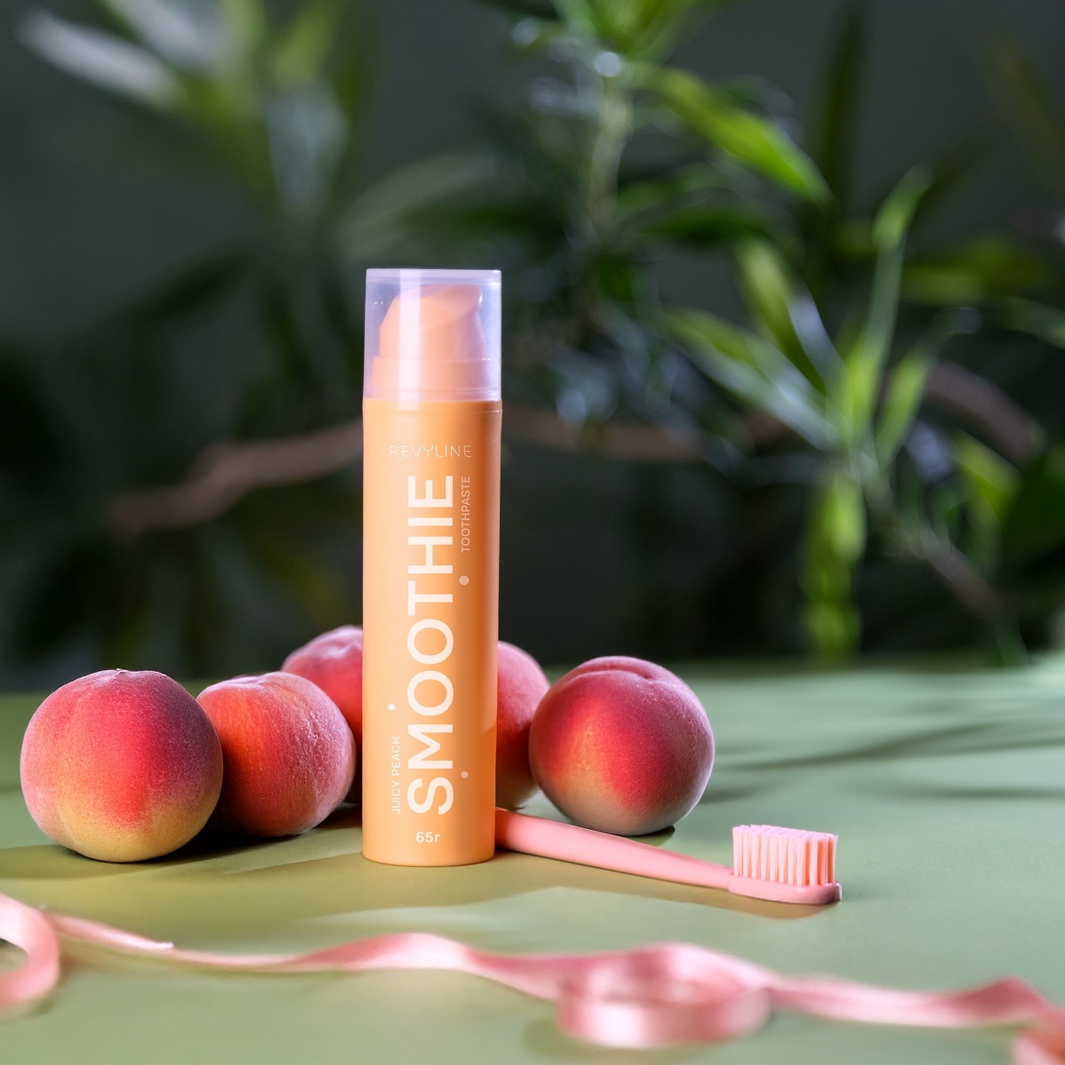  Зубная паста со вкусом персика Smoothie RDA 40 с дозатором, 65 г (REVYLINE, Зубная паста) фото 1