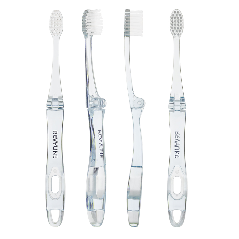  Зубная щетка складная S 4000 Travel Glass голубая, мягкая (REVYLINE, Мануальные зубные щетки) фото 2
