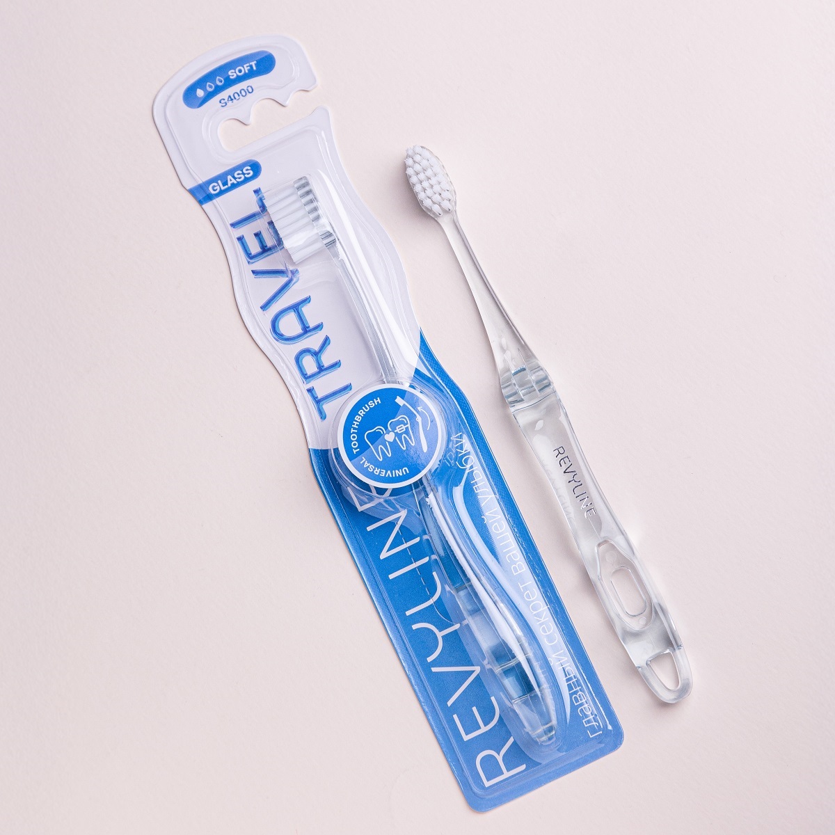  Зубная щетка складная S 4000 Travel Glass голубая, мягкая (REVYLINE, Мануальные зубные щетки) фото 5