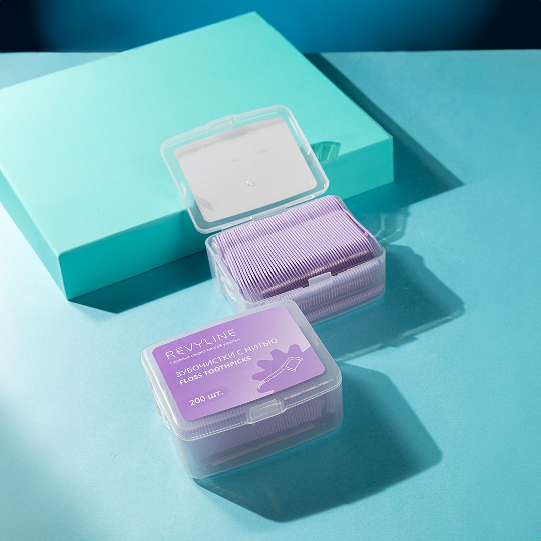 Зубочистки с нитью, 200 шт (REVYLINE, Профилактика) фото 1