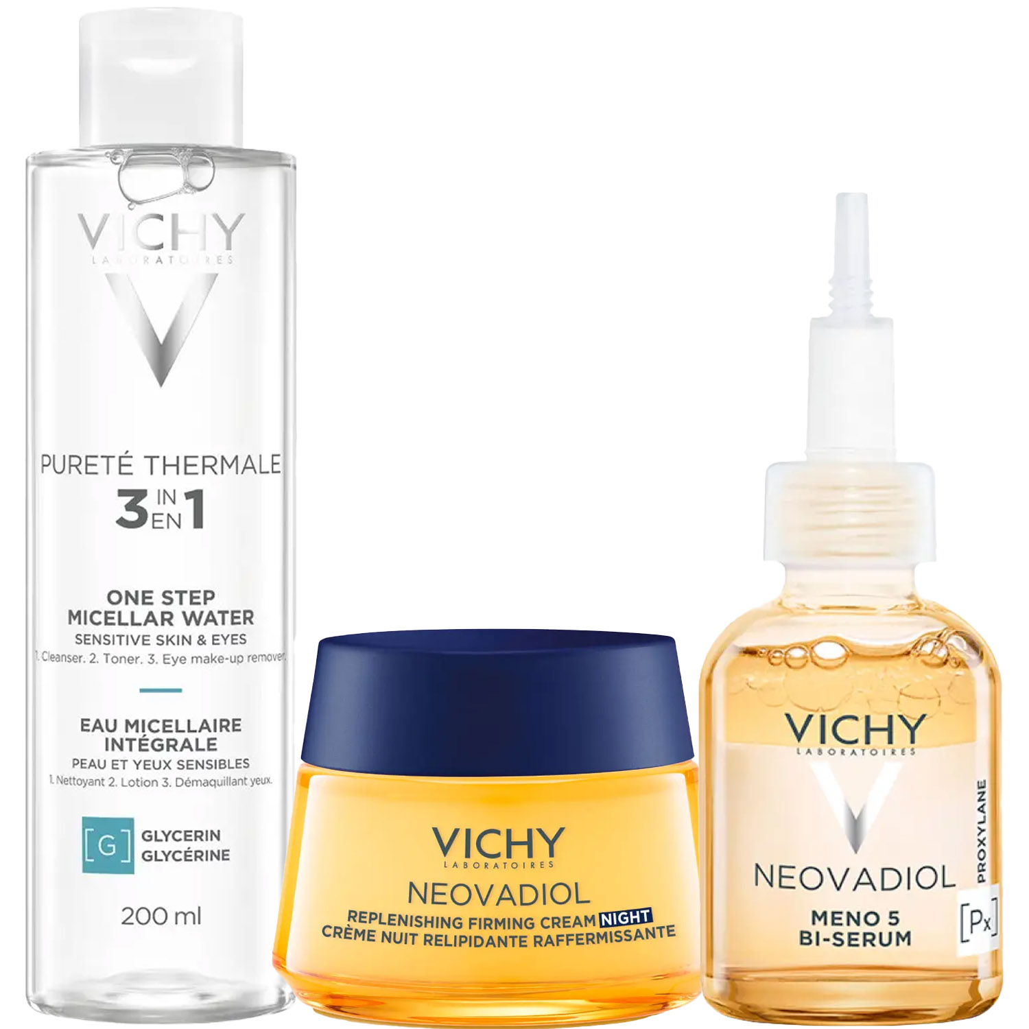 Виши Программа Neovadiol комплексный уход: мицеллярная вода 200 мл + крем ночь 50 мл + сыворотка 30 мл (Vichy, Neovadiol) фото 5