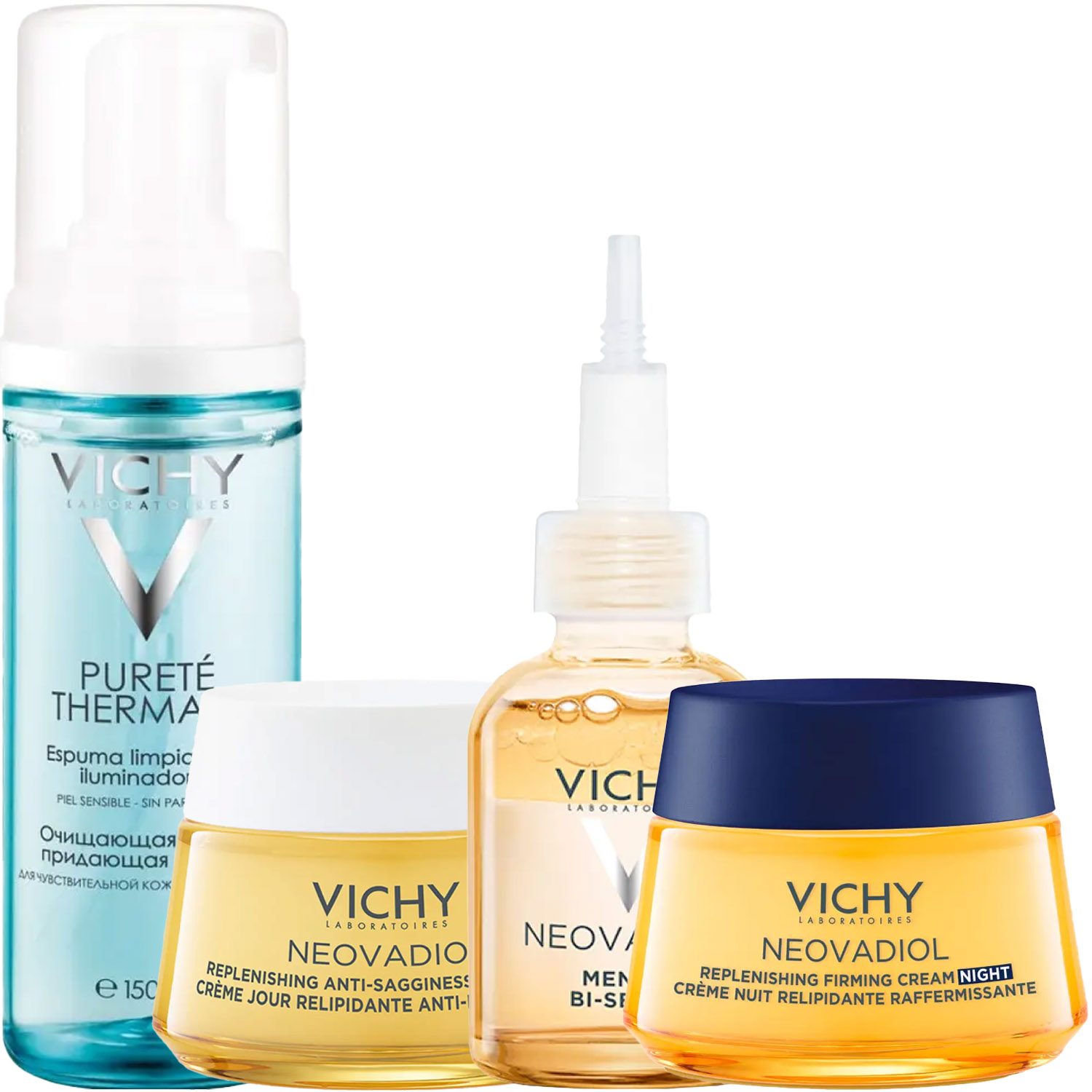 Виши Программа Neovadiol комплексный уход: пенка 150 мл + крем день 50 мл + сыворотка 30 мл + крем ночь 50 мл (Vichy, Neovadiol) фото 5