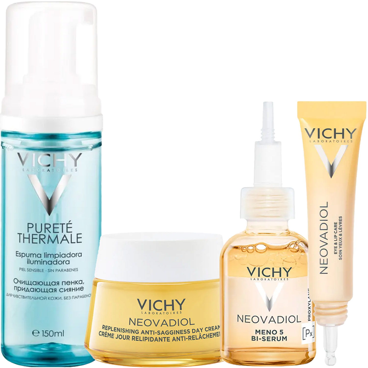 Виши Программа Neovadiol комплексный уход: пенка 150 мл + крем день 50 мл + сыворотка 30 мл + крем для век 15 мл (Vichy, Neovadiol) фото 5