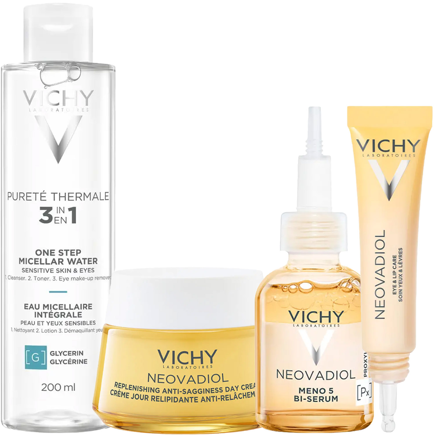 Виши Программа Neovadiol комплексный уход: мицеллярная вода 200 мл + крем день 50 мл + сыворотка 30 мл + крем для век 15 мл (Vichy, Neovadiol) фото 5
