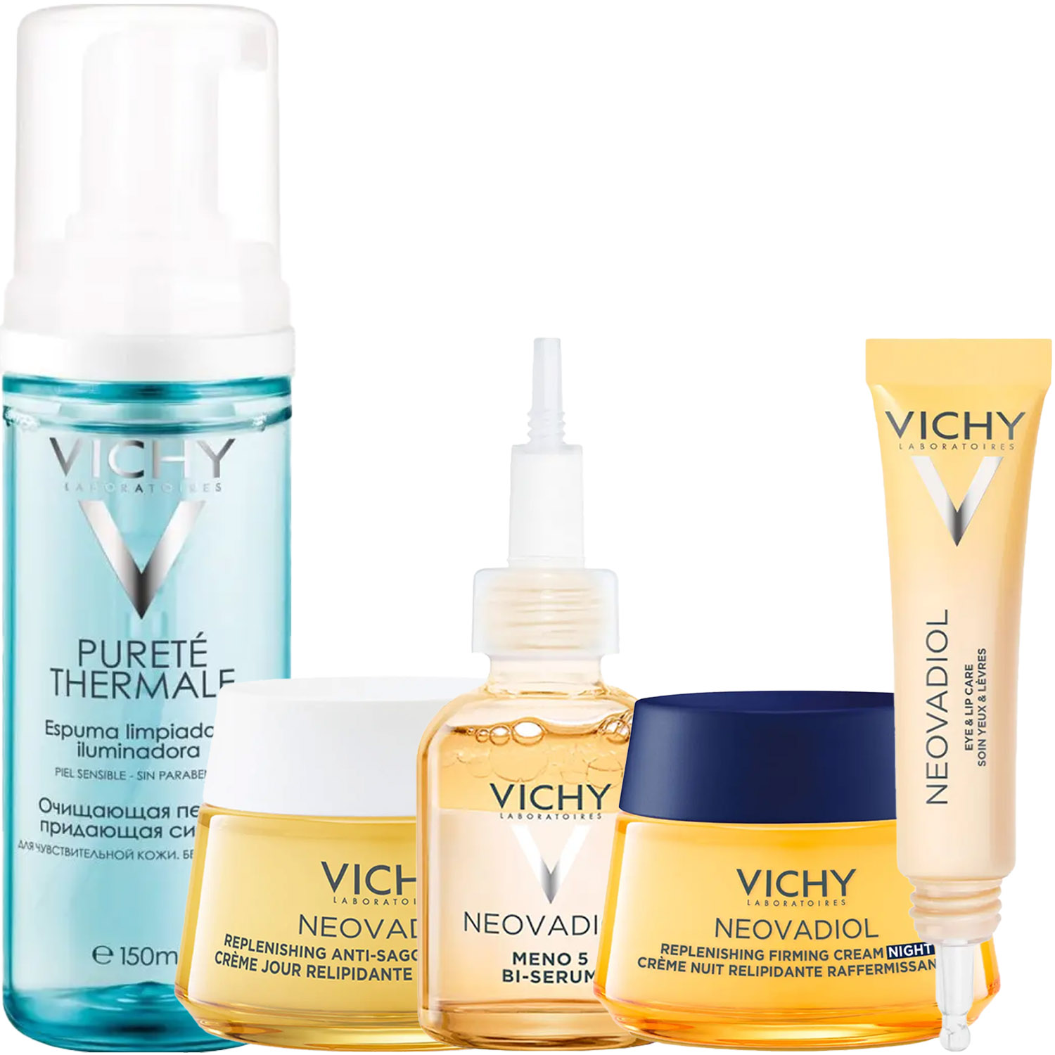Виши Программа Neovadiol комплексный уход: пенка 150 мл + крем день 50 мл + сыворотка 30 мл + крем ночь 50 мл + крем для век 15 мл (Vichy, Neovadiol) фото 5