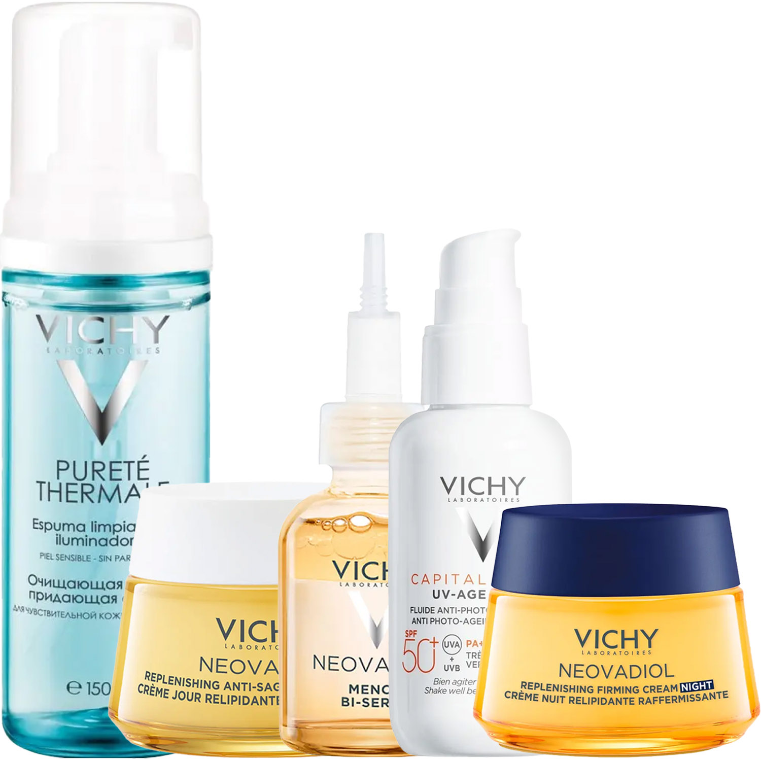 Виши Программа Neovadiol комплексный уход: пенка 150 мл + крем день 50 мл + сыворотка 30 мл + флюид SPF50+ 40 мл + крем ночь 50 мл (Vichy, Neovadiol) фото 5