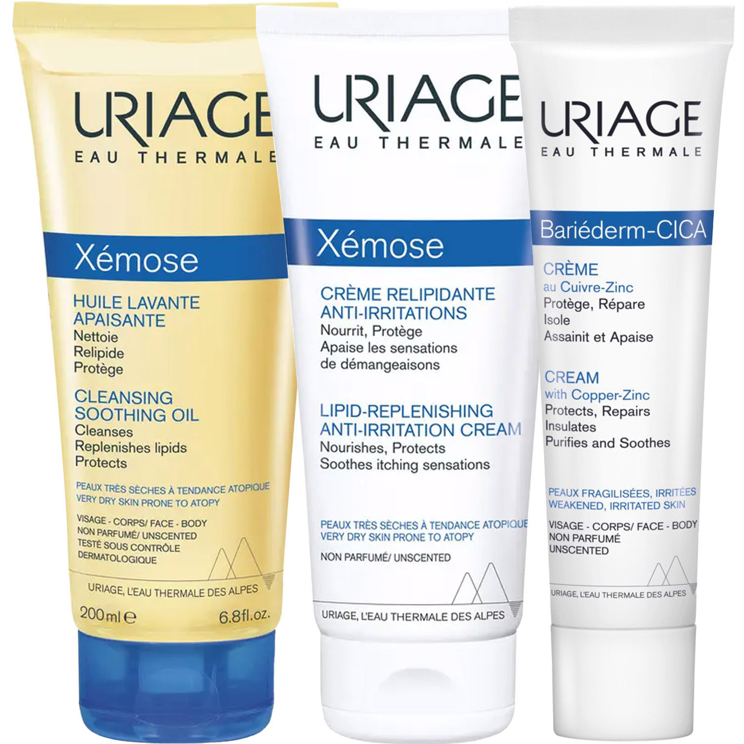 Урьяж Программа Xemose комплексный уход: масло 200 мл + крем 200 мл + цика-крем 40 мл (Uriage, Xemose) фото 5