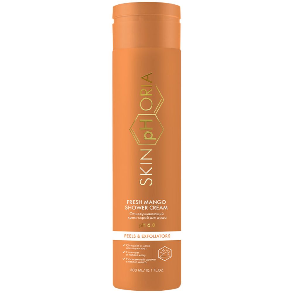 Скинфория Отшелушивающий крем-скраб для душа Fresh Mango Shower Cream, 300 мл (SkinpHoria, Peels & Exfoliators) фото 0