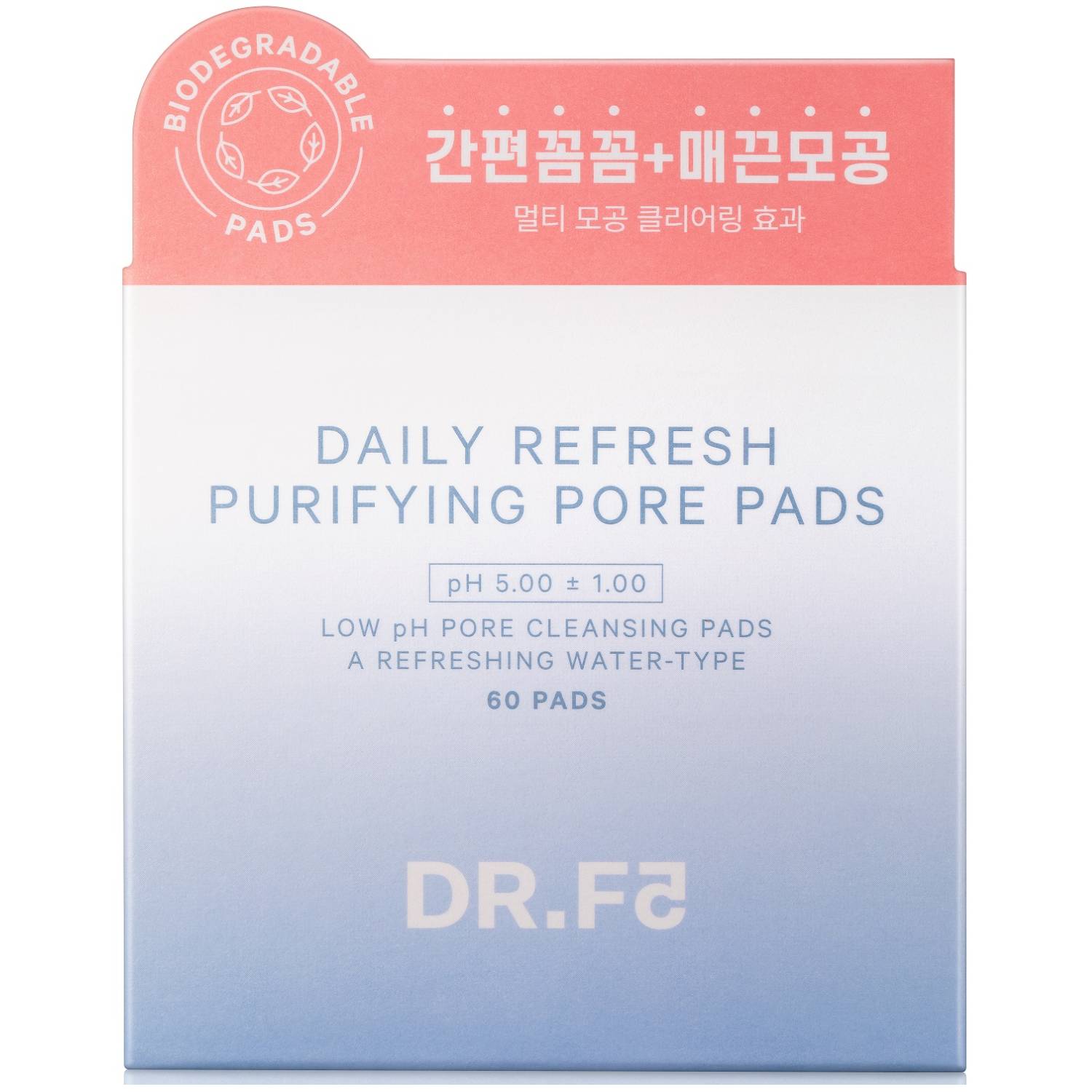  Очищающие пэды для снятия макияжа и ухода за порами, 60 шт (DR.F5, Cleanser) фото 0
