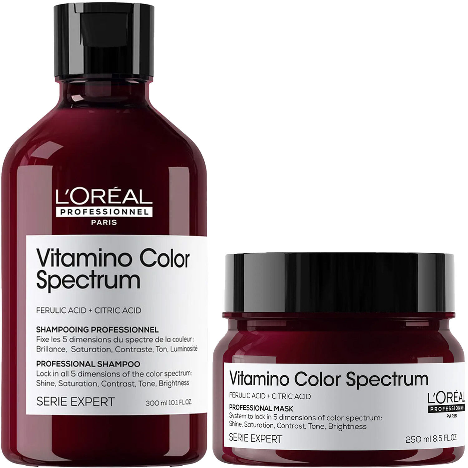 Лореаль Профессионель Программа Vitamino Color Spectrum базовый уход: шампунь 300 мл + маска 250 мл (L'oreal Professionnel, Serie Expert) фото 5
