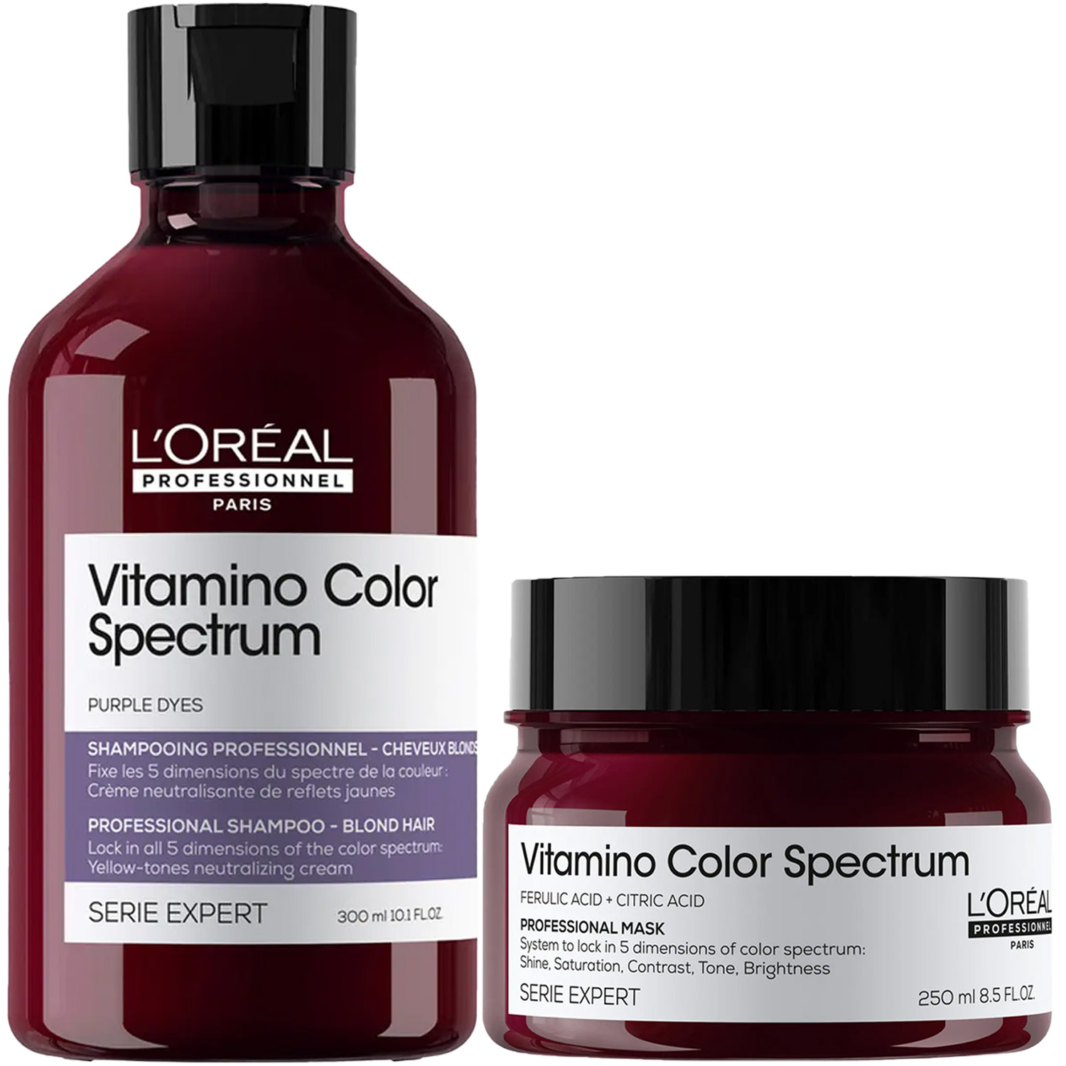 Лореаль Профессионель Программа Vitamino Color Spectrum базовый уход для светлых волос: шампунь 300 мл + маска 250 мл (L'oreal Professionnel, Serie Expert) фото 5