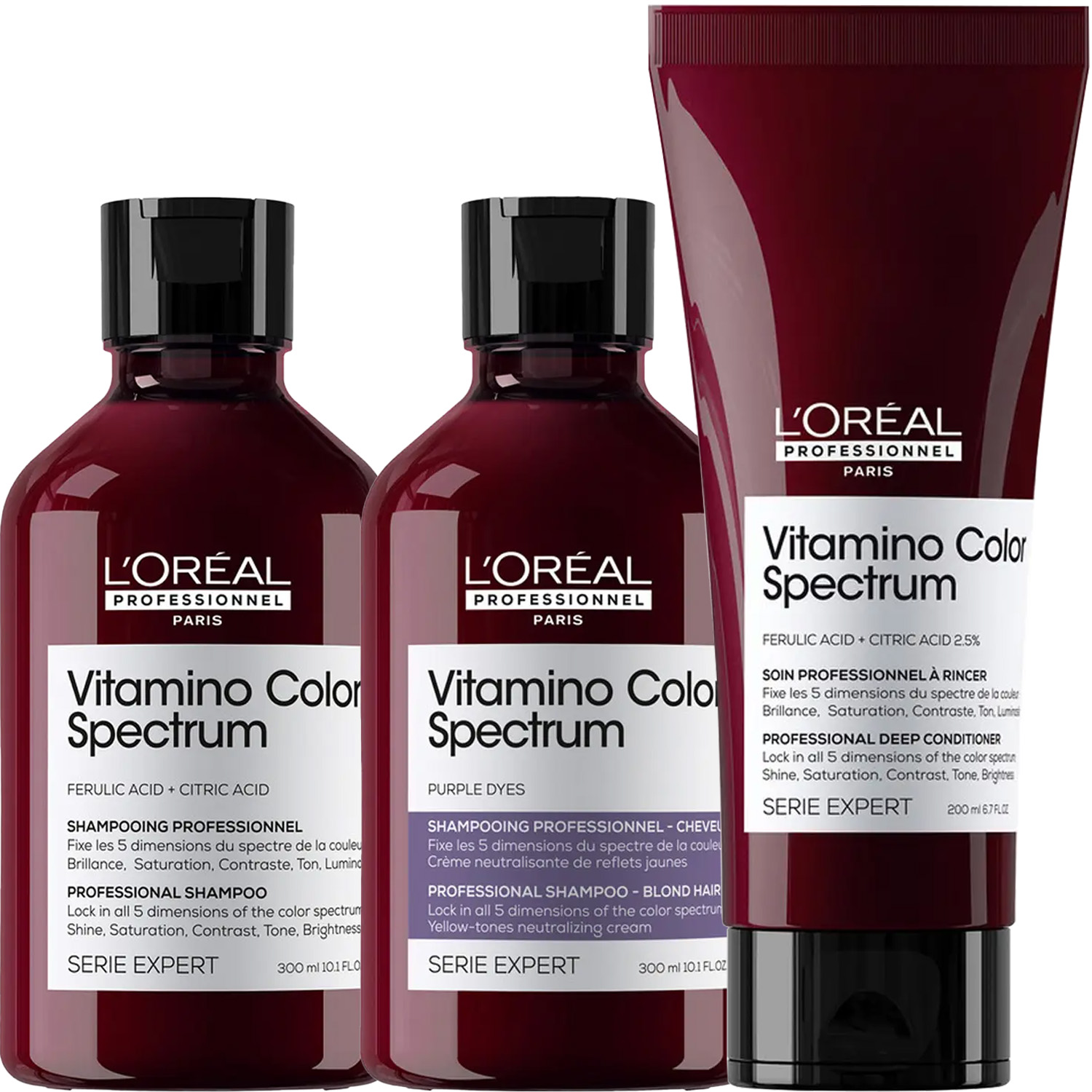 Лореаль Профессионель Программа Vitamino Color Spectrum базовый уход для светлых волос: шампунь 2х300 мл + кондиционер 200 мл (L'oreal Professionnel, Serie Expert) фото 5