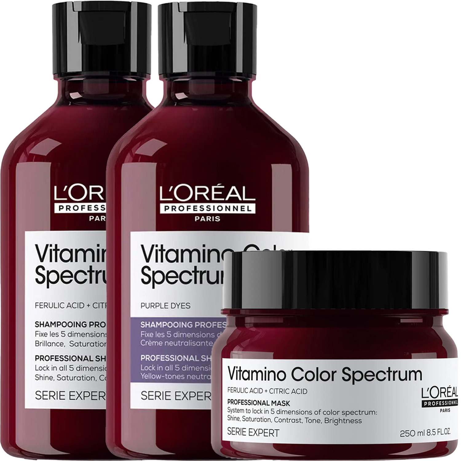 Лореаль Профессионель Программа Vitamino Color Spectrum базовый уход для светлых волос: шампунь 2х300 мл + маска 250 мл (L'oreal Professionnel, Serie Expert) фото 5