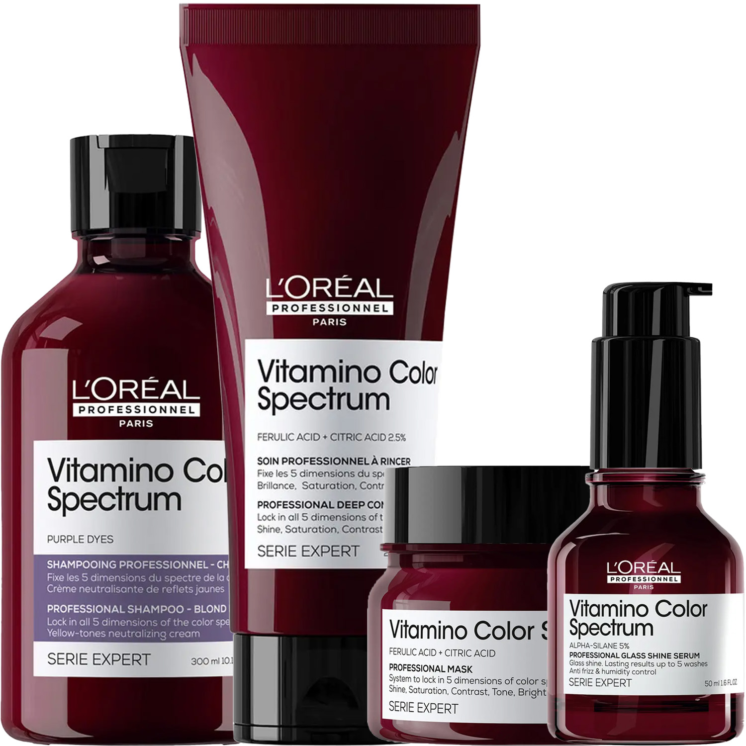 Лореаль Профессионель Программа Vitamino Color Spectrum комплексный уход для светлых волос: шампунь 300 мл + кондиционер 200 мл + маска 250 мл + сыворотка 50 мл (L'oreal Professionnel, Serie Expert) фото 5