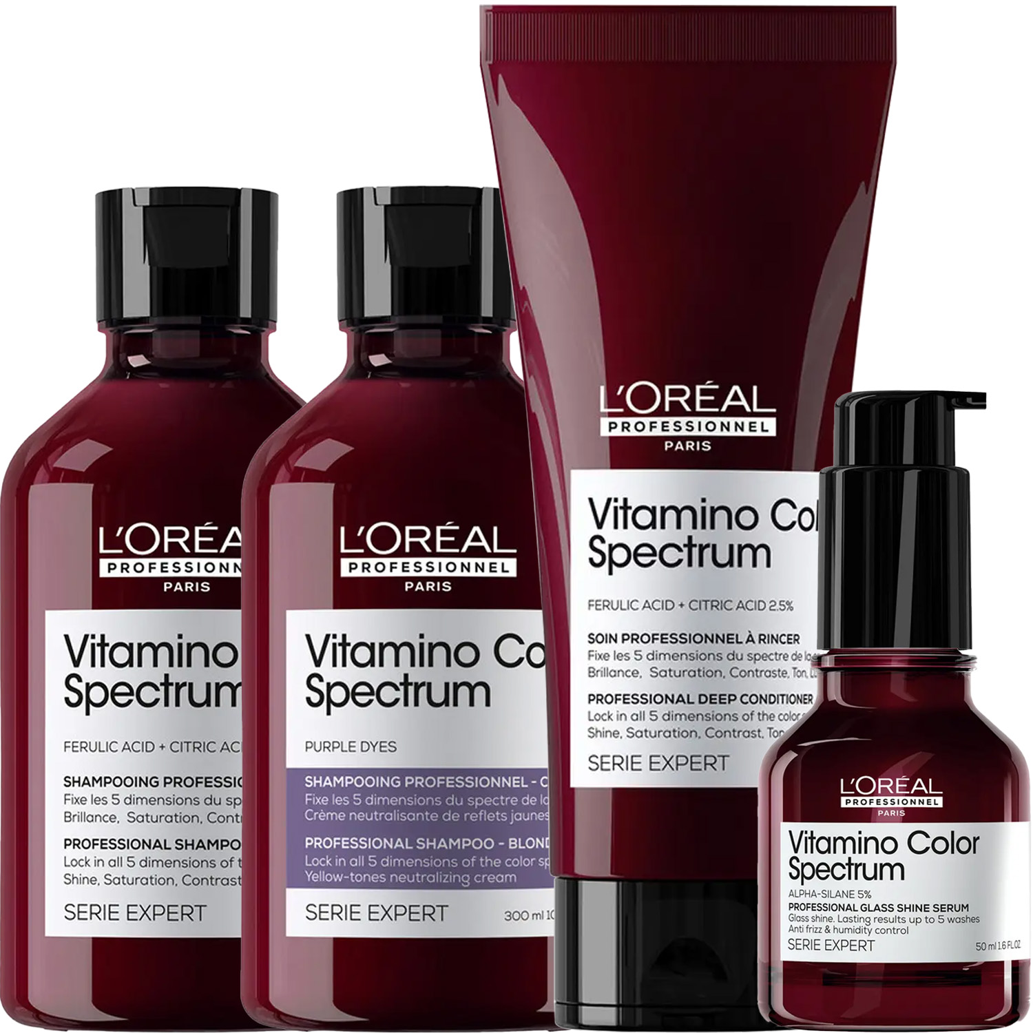 Лореаль Профессионель Программа Vitamino Color Spectrum комплексный уход для светлых волос: шампунь 2х300 мл + кондиционер 200 мл + сыворотка 50 мл (L'oreal Professionnel, Serie Expert) фото 5