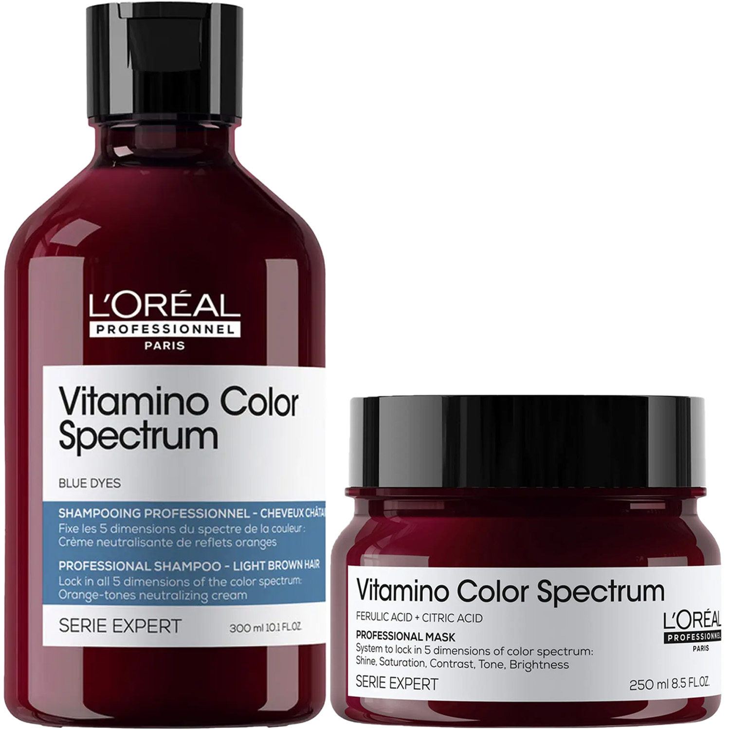 Лореаль Профессионель Программа Vitamino Color Spectrum базовый уход для русых волос: шампунь 300 мл + маска 250 мл (L'oreal Professionnel, Serie Expert) фото 5