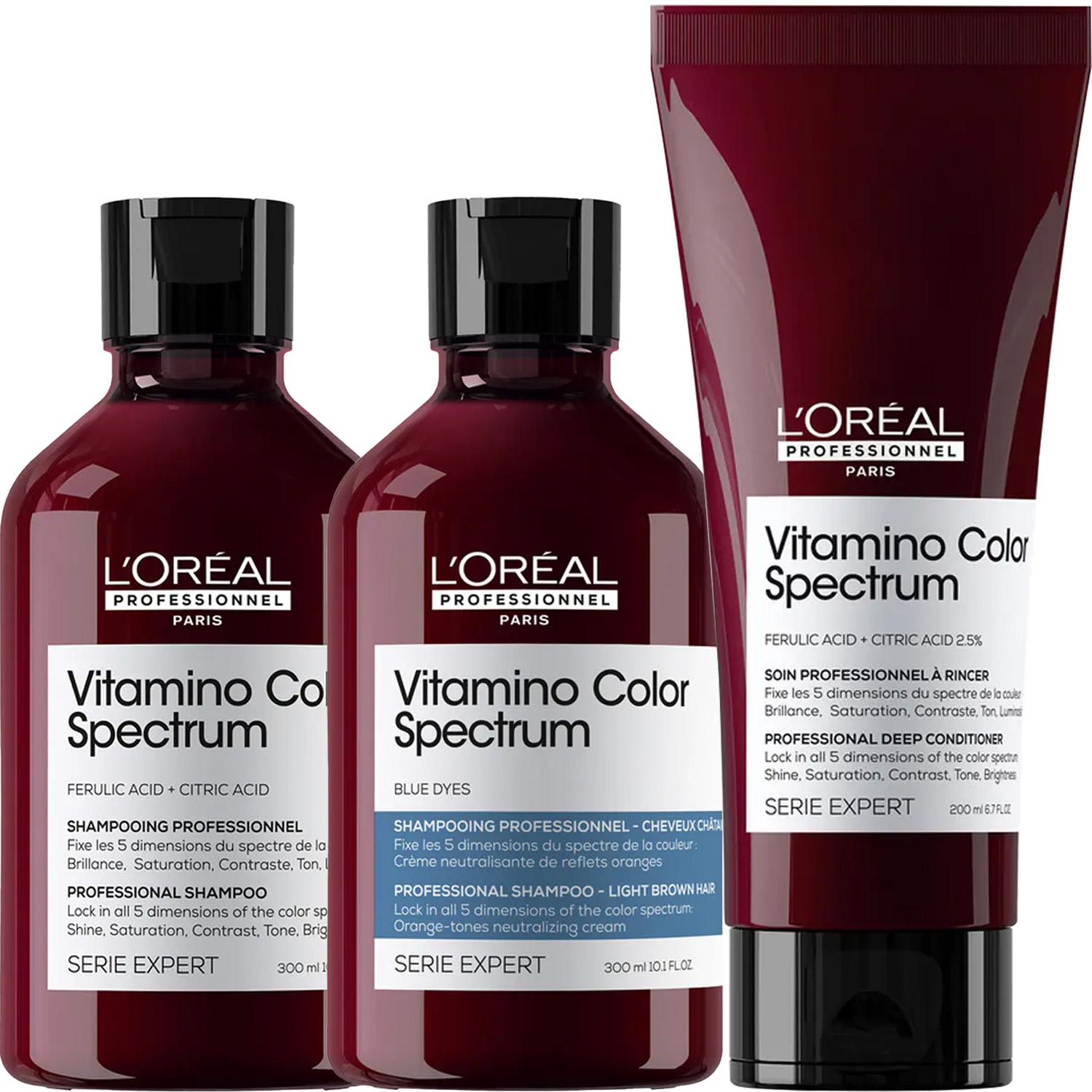 Лореаль Профессионель Программа Vitamino Color Spectrum базовый уход для русых волос: шампунь 2х300 мл + кондиционер 200 мл (L'oreal Professionnel, Serie Expert) фото 5