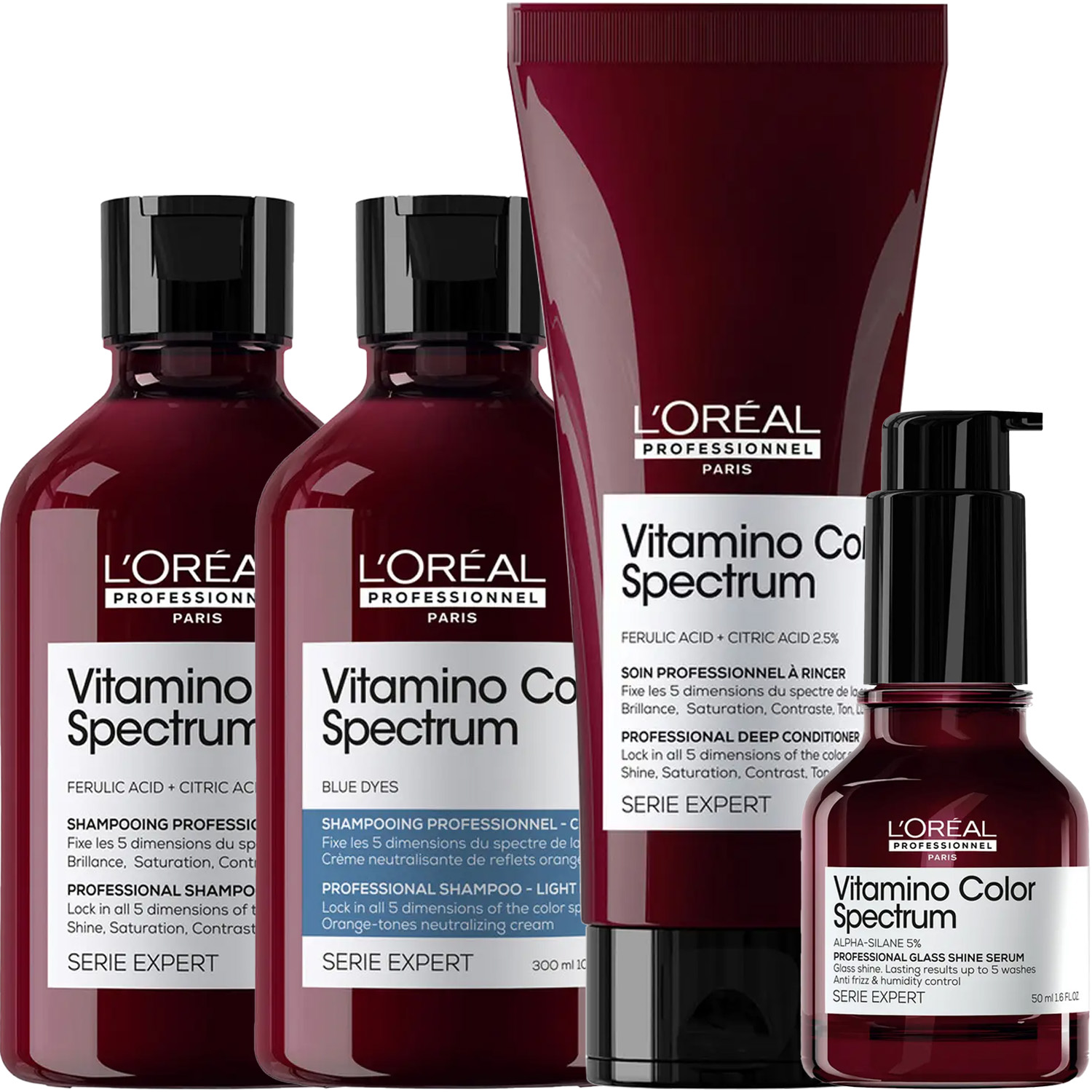 Лореаль Профессионель Программа Vitamino Color Spectrum комплексный уход для русых волос: шампунь 2х300 мл + кондиционер 200 мл + сыворотка 50 мл (L'oreal Professionnel, Serie Expert) фото 5