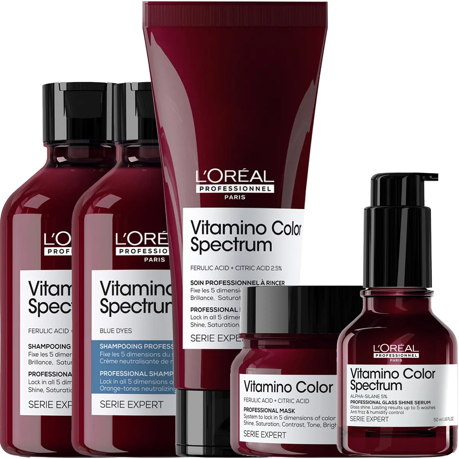 Лореаль Профессионель Программа Vitamino Color Spectrum комплексный уход для русых волос: шампунь 2х300 мл + кондиционер 200 мл + маска 250 мл + сыворотка 50 мл (L'oreal Professionnel, Serie Expert) фото 5