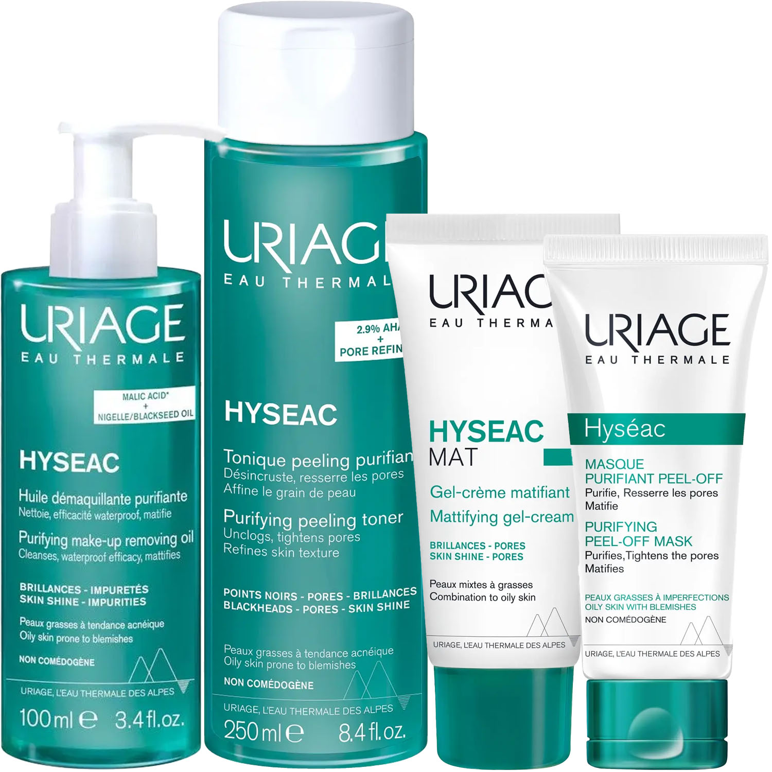 Урьяж Программа Hyseac комплексный уход: масло 100 мл + лосьон 250 мл + гель-крем 40 мл + маска-пленка 50 мл (Uriage, Hyseac) фото 5