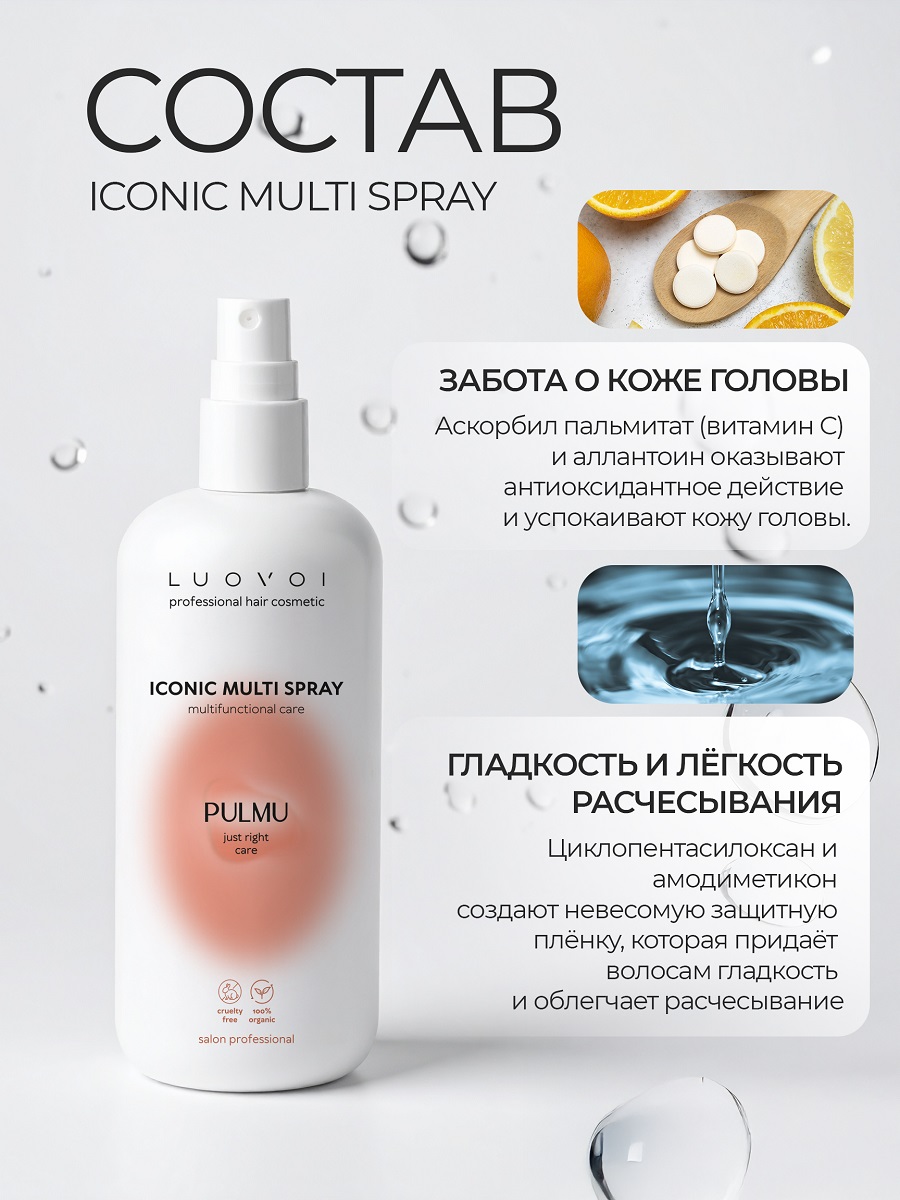 Луовои Многофункциональный спрей Iconic Multi Spray, 200 мл (Luovoi, Pulmu) фото 4