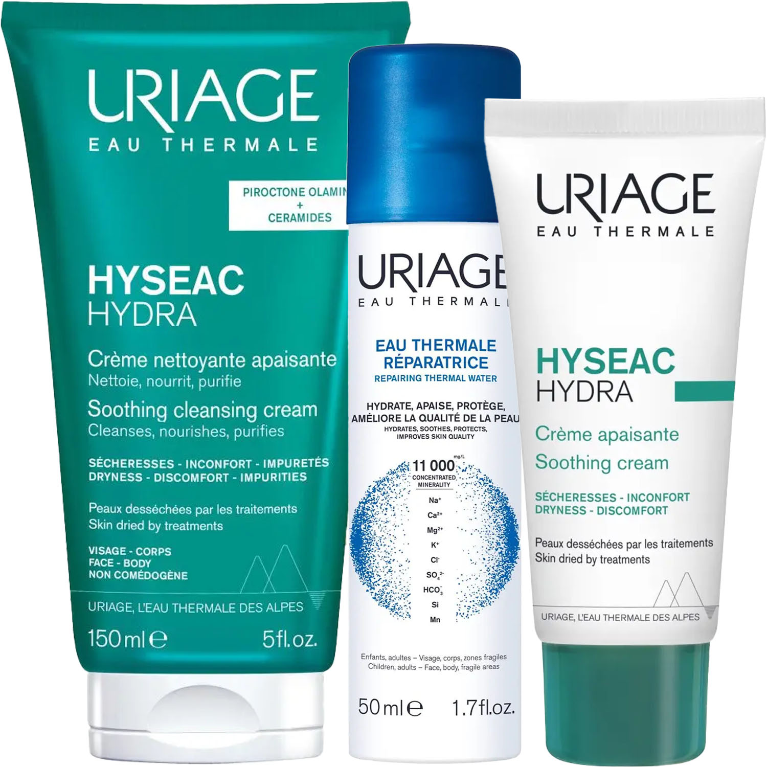 Урьяж Программа Hyseac очищение и основной уход: крем для умывания 150 мл + термальная вода 50 мл + крем 40 мл (Uriage, Hyseac) фото 5