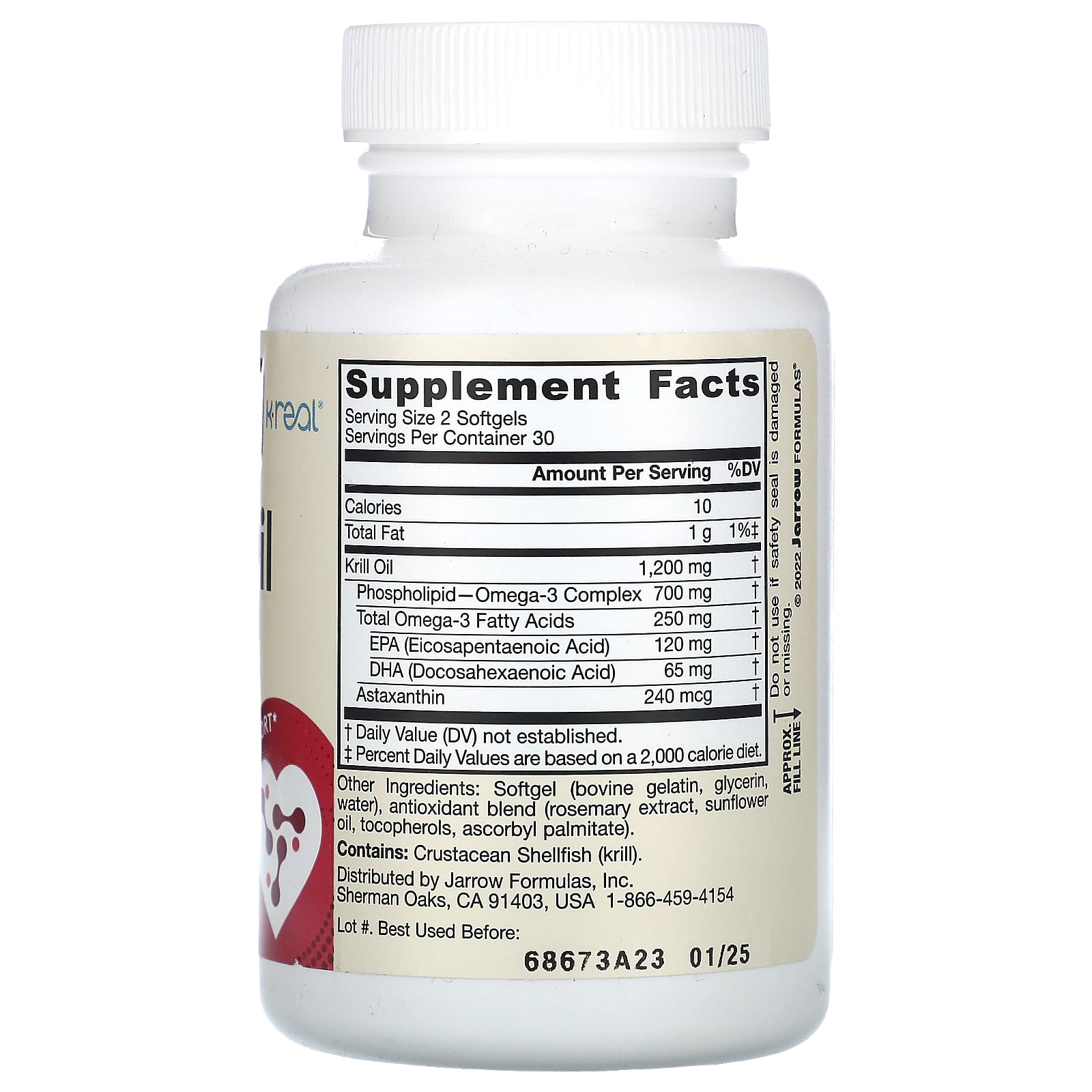  Масло криля, 60 капсул (JARROW, Здоровье сердца и сосудов) фото 1