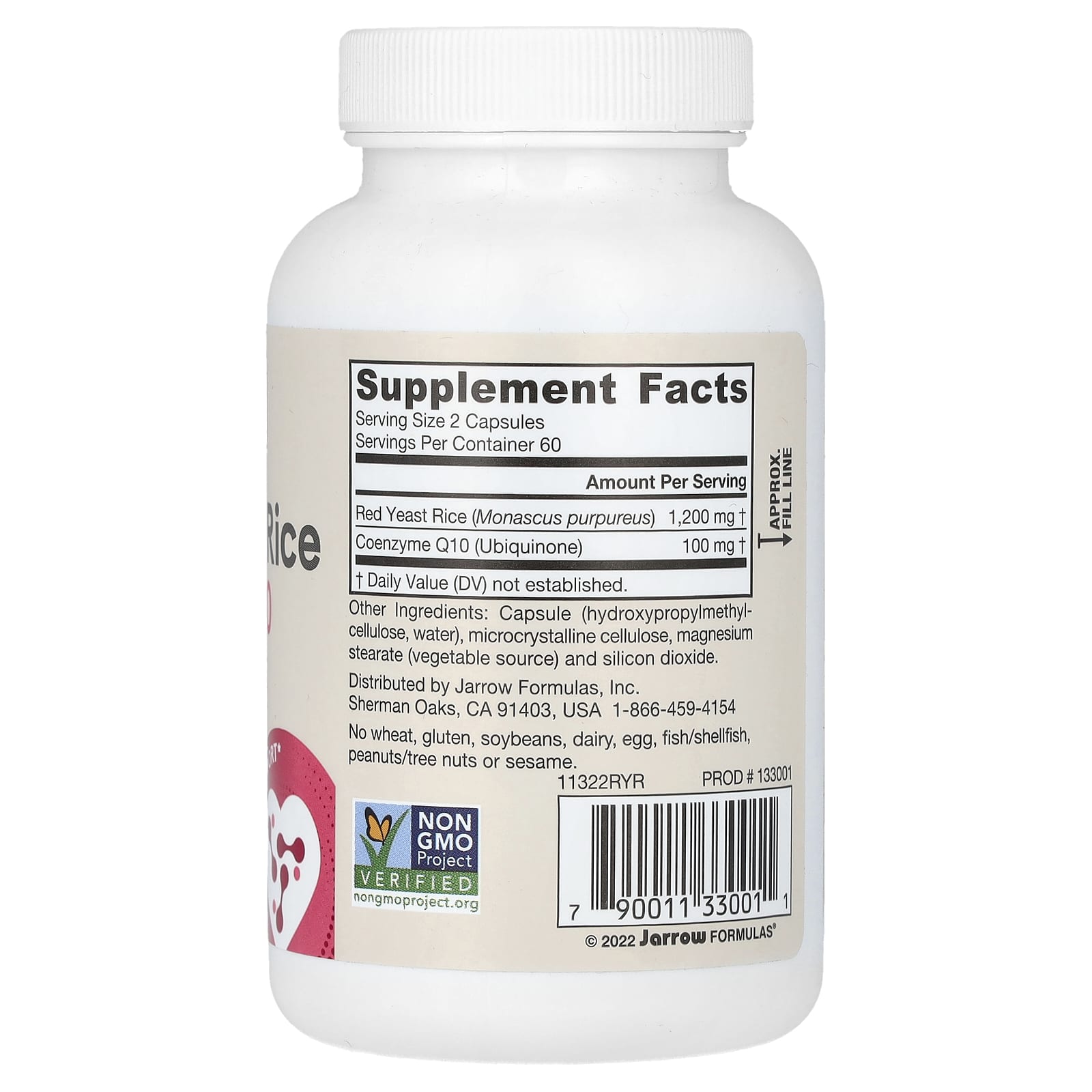  Комплекс Red Yeast Rice + Co-Q10, 120 капсул (JARROW, Здоровье сердца и сосудов) фото 1