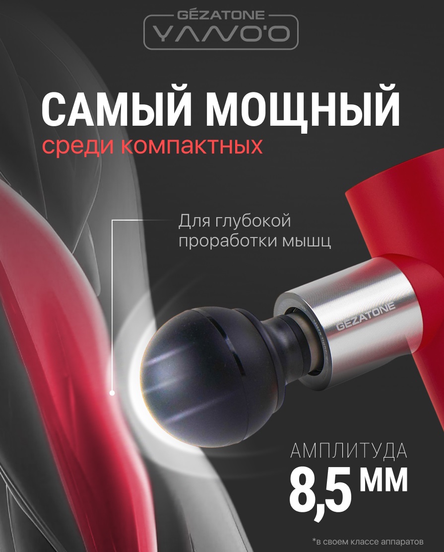 Жезатон Перкусcионный массажер-пистолет для тела AMG146 (Gezatone, Массажеры для тела) Жезатон Перкусcионный массажер-пистолет для тела AMG146 (Gezatone, Массажеры для тела) фото 6