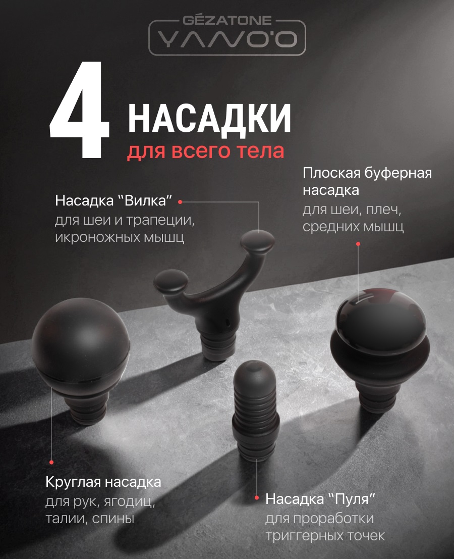 Жезатон Перкусcионный массажер-пистолет для тела AMG146 (Gezatone, Массажеры для тела) Жезатон Перкусcионный массажер-пистолет для тела AMG146 (Gezatone, Массажеры для тела) фото 8