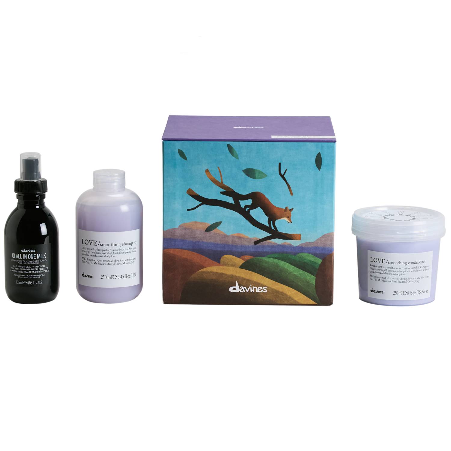 Давинес Набор для разглаживания непослушных волос: шампунь 250 + кондиционер 250 мл + молочко 135 мл (Davines, Essential Haircare) фото 0