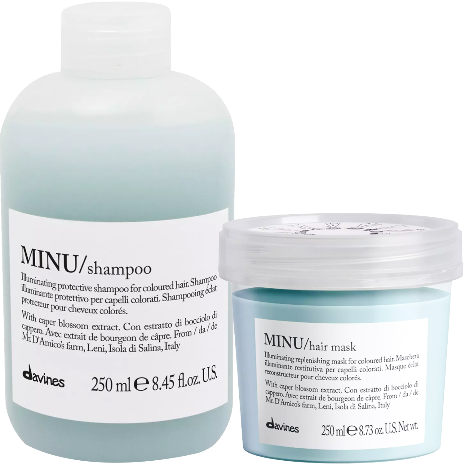 Давинес Программа Minu базовый уход: шампунь 250 мл + маска 250 мл (Davines, Essential Haircare) фото 5