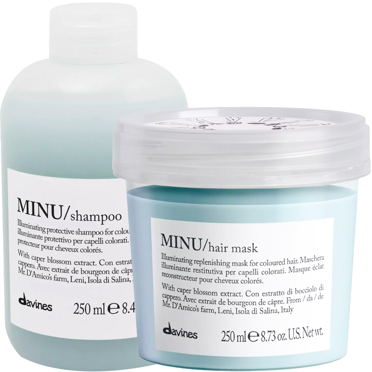 Давинес Программа Minu базовый уход: шампунь 250 мл + маска 250 мл (Davines, Essential Haircare) фото 5