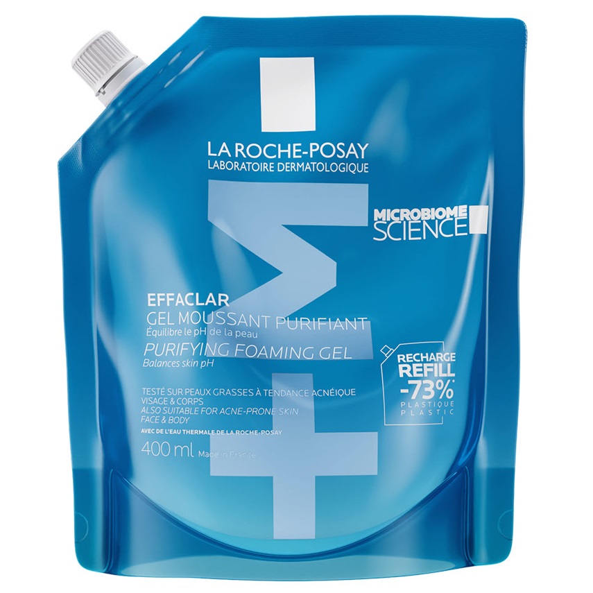 Ля Рош Позе Очищающий пенящийся гель для проблемной кожи лица и тела, рефил 400 мл (La Roche-Posay, Effaclar) фото 2