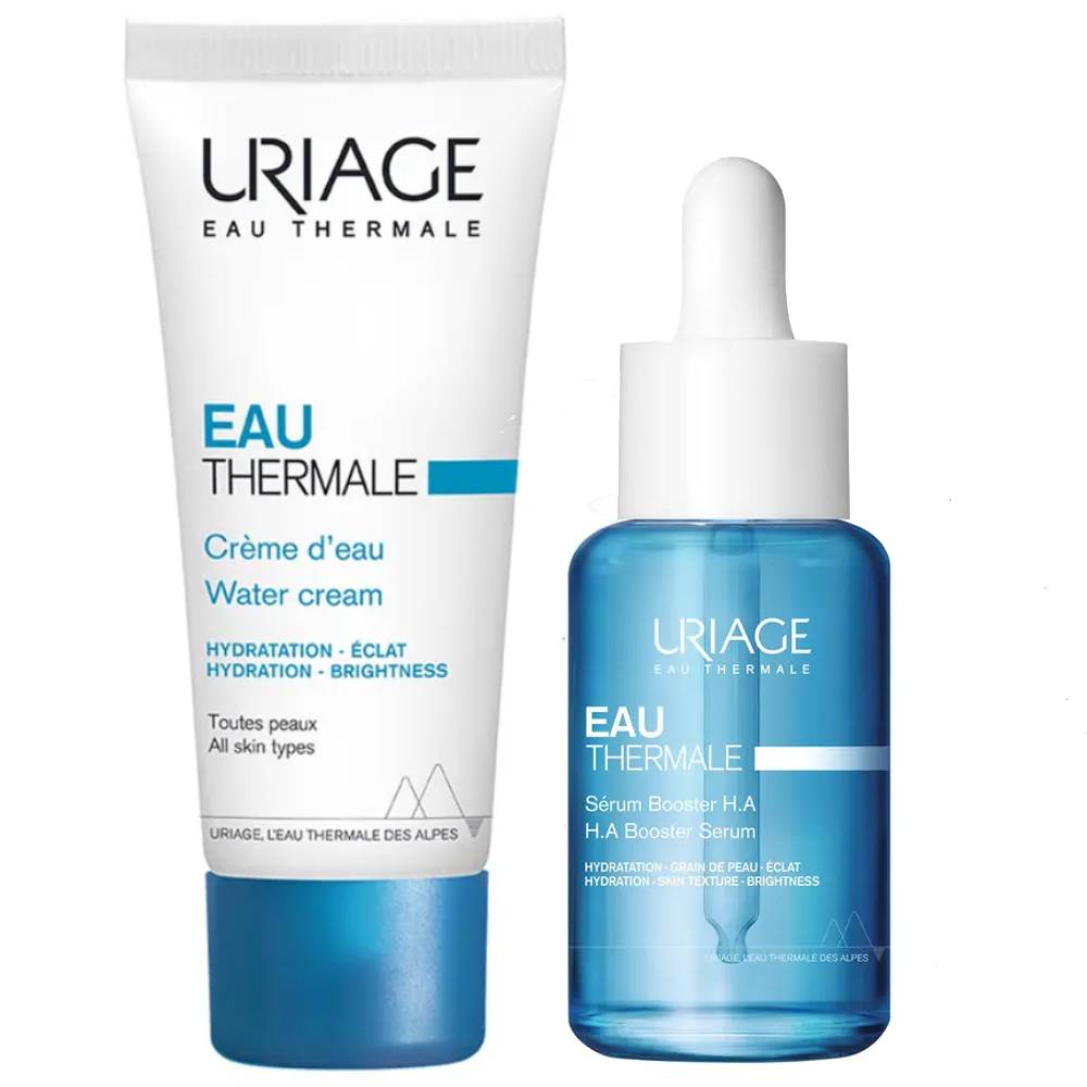 Урьяж Набор для увлажнения кожи лица: легкий крем 40 мл + сыворотка 30 мл (Uriage, Eau thermale) фото 0