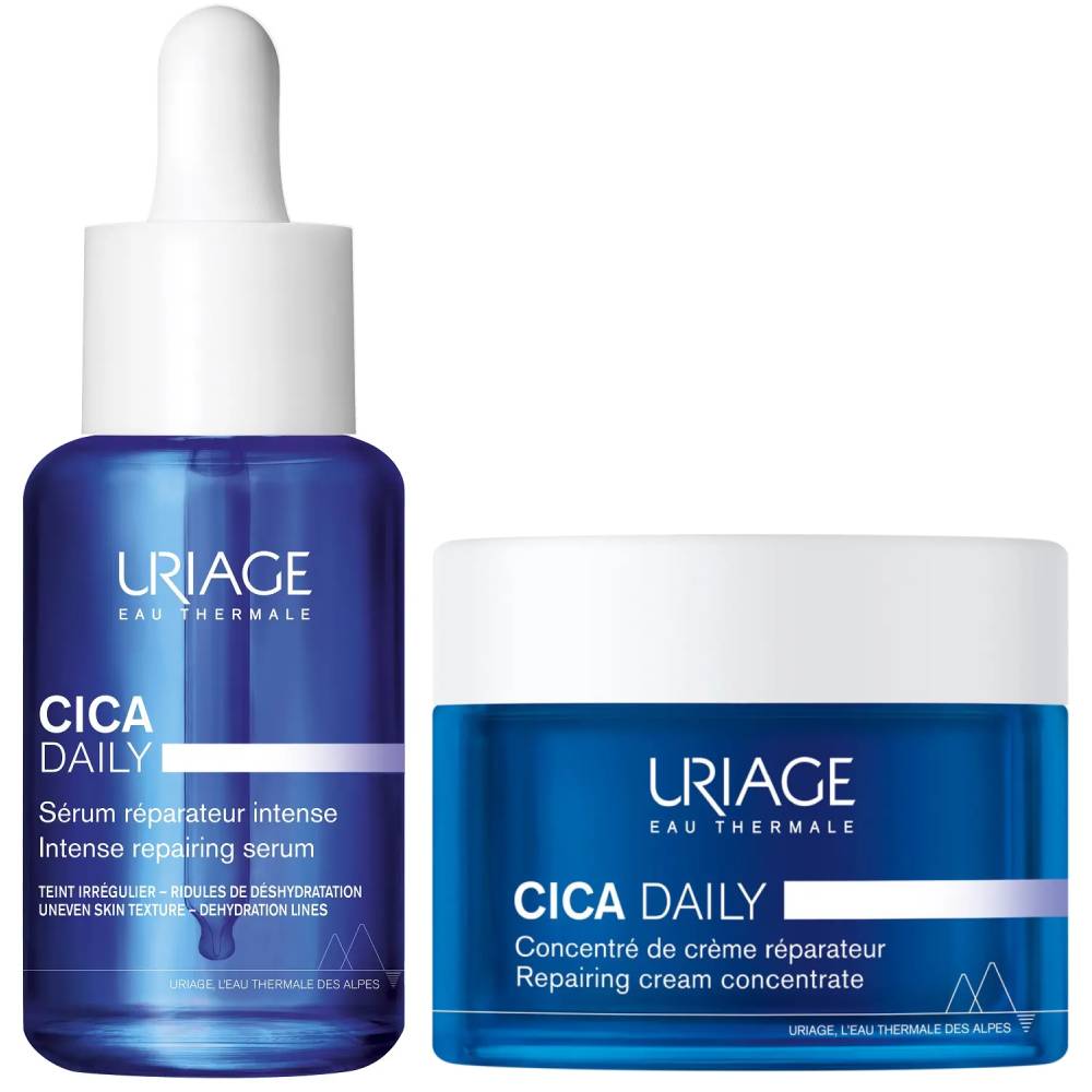 Урьяж Набор для лица: сыворотка 30 мл + крем-концентрат 50 мл (Uriage, Cica Daily) фото 0