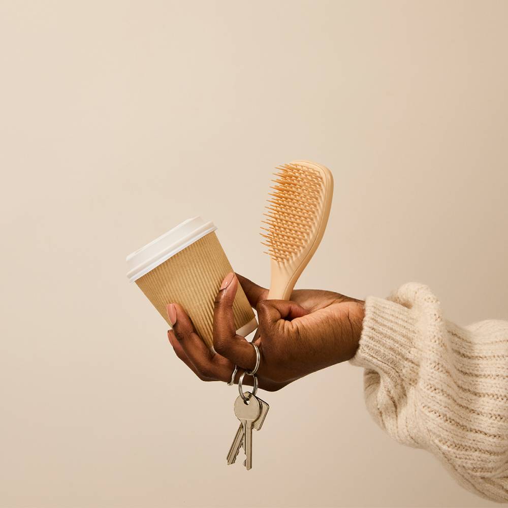 Тангл Тизер Расческа для прямых и волнистых волос Mini Oat Cream (Tangle Teezer, The Ultimate Detangler) фото 1