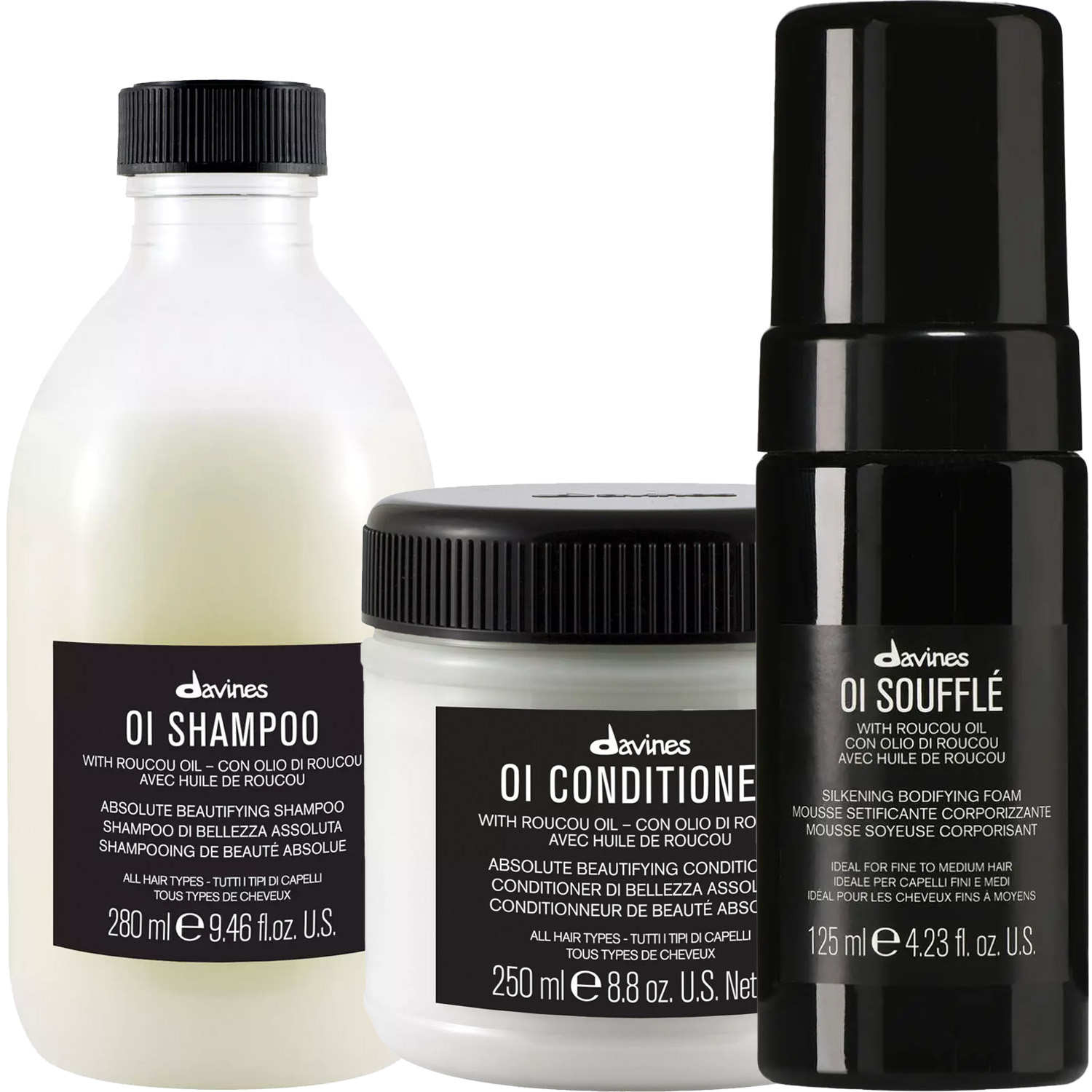 Давинес Программма OI комплексный уход: шампунь 280 мл + кондиционер 250 мл + пенка 125 мл (Davines, OI) фото 2