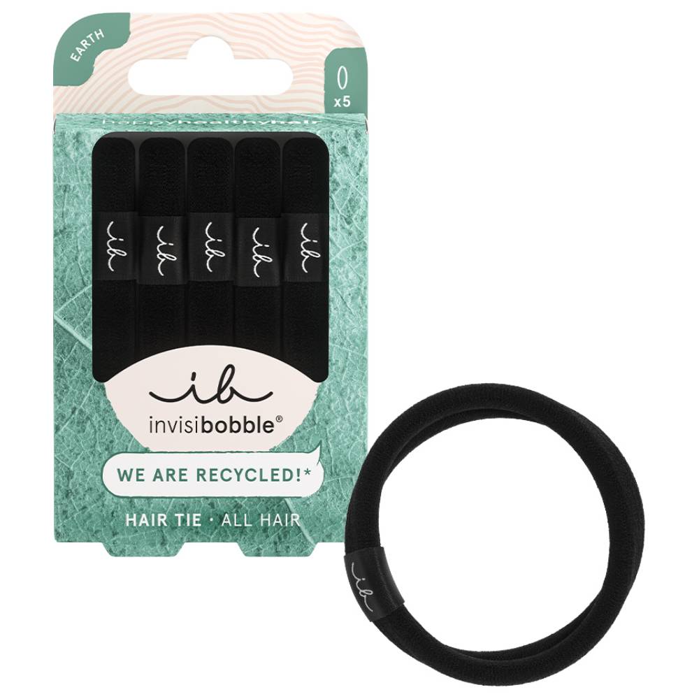 Инвизибабл Эластичная резинка для волос Earth Black, 5 шт (Invisibobble, Hair Tie) фото 0