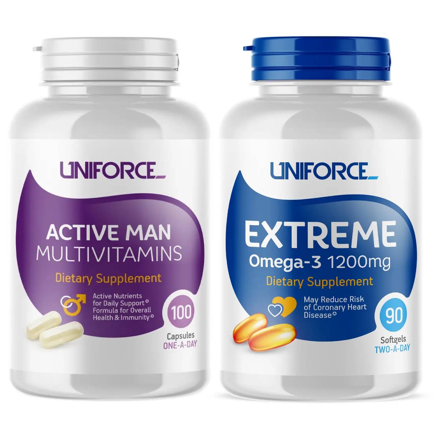 Юнифорс Набор для мужчин: мультивитамины 100 капсул + Extreme Omega-3 90 капсул х 1200 мг (Uniforce, ) фото 0