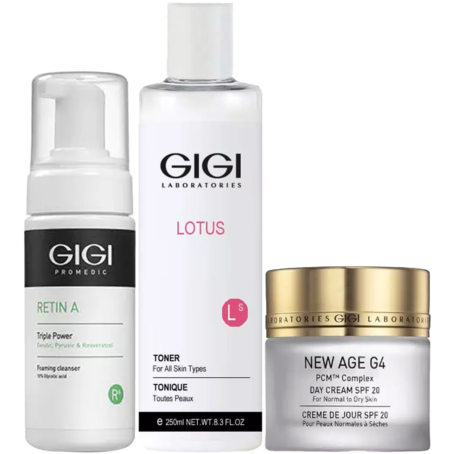 ДжиДжи Программа GiGi очищение и основной уход: мусс 120 мл + тоник 250 мл + крем SPF20 50 мл (GiGi, New Age G4) фото 5