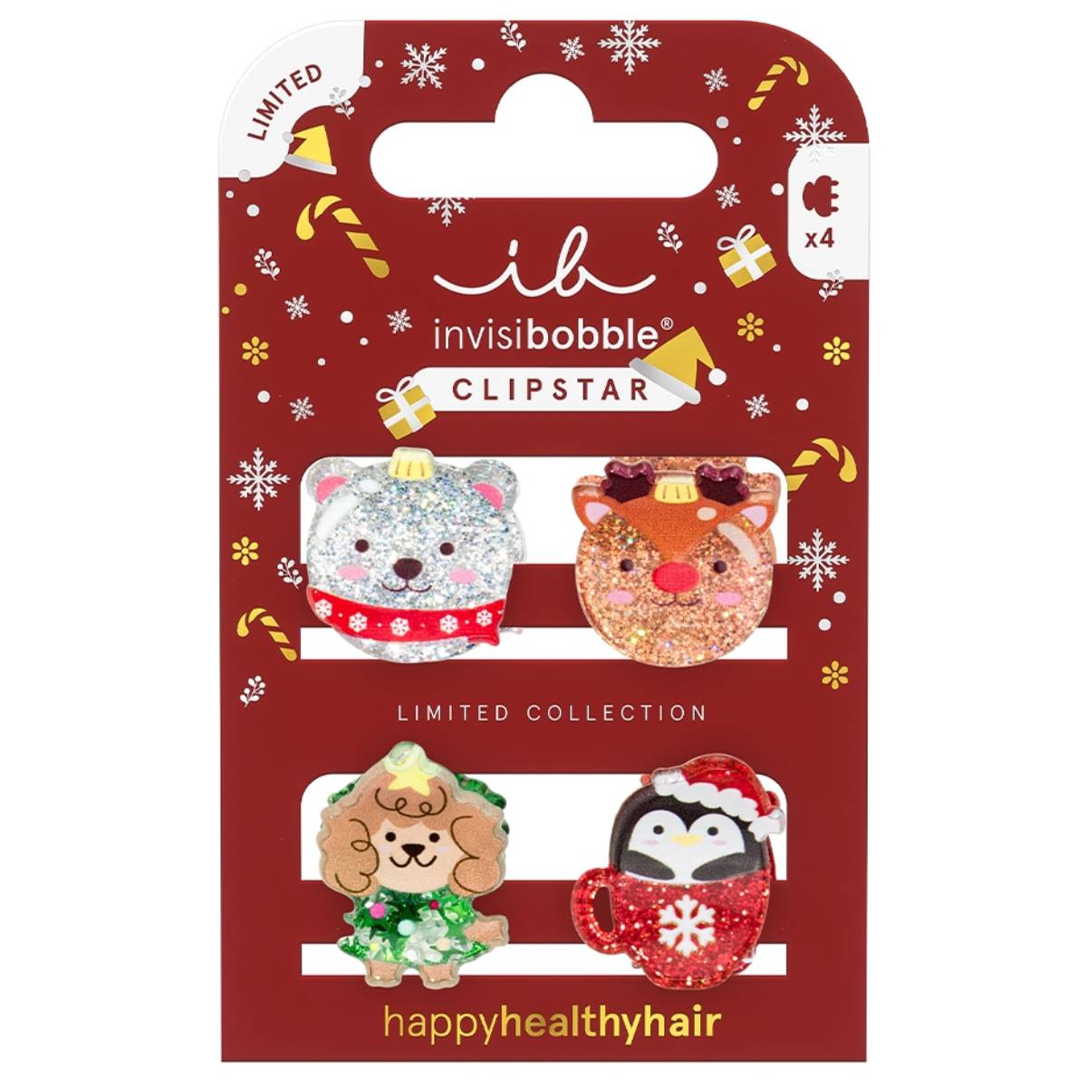 Инвизибабл Мини заколки-крабики для волос детские Sparkle in a Cup, 4 шт (Invisibobble, Clipstar) фото 0