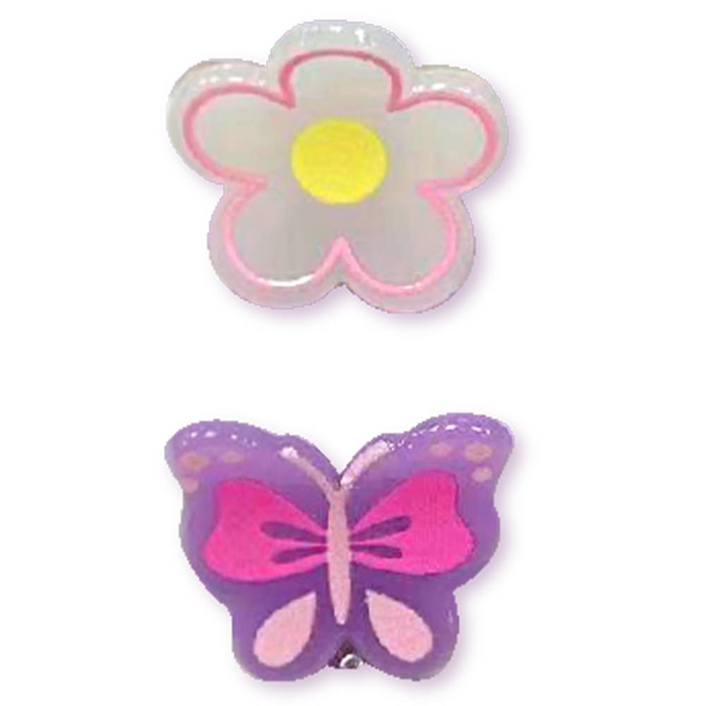 Инвизибабл Мини заколки-крабики для волос Glow Kids Happy Flower, 2 шт (Invisibobble, Clipstar) фото 1