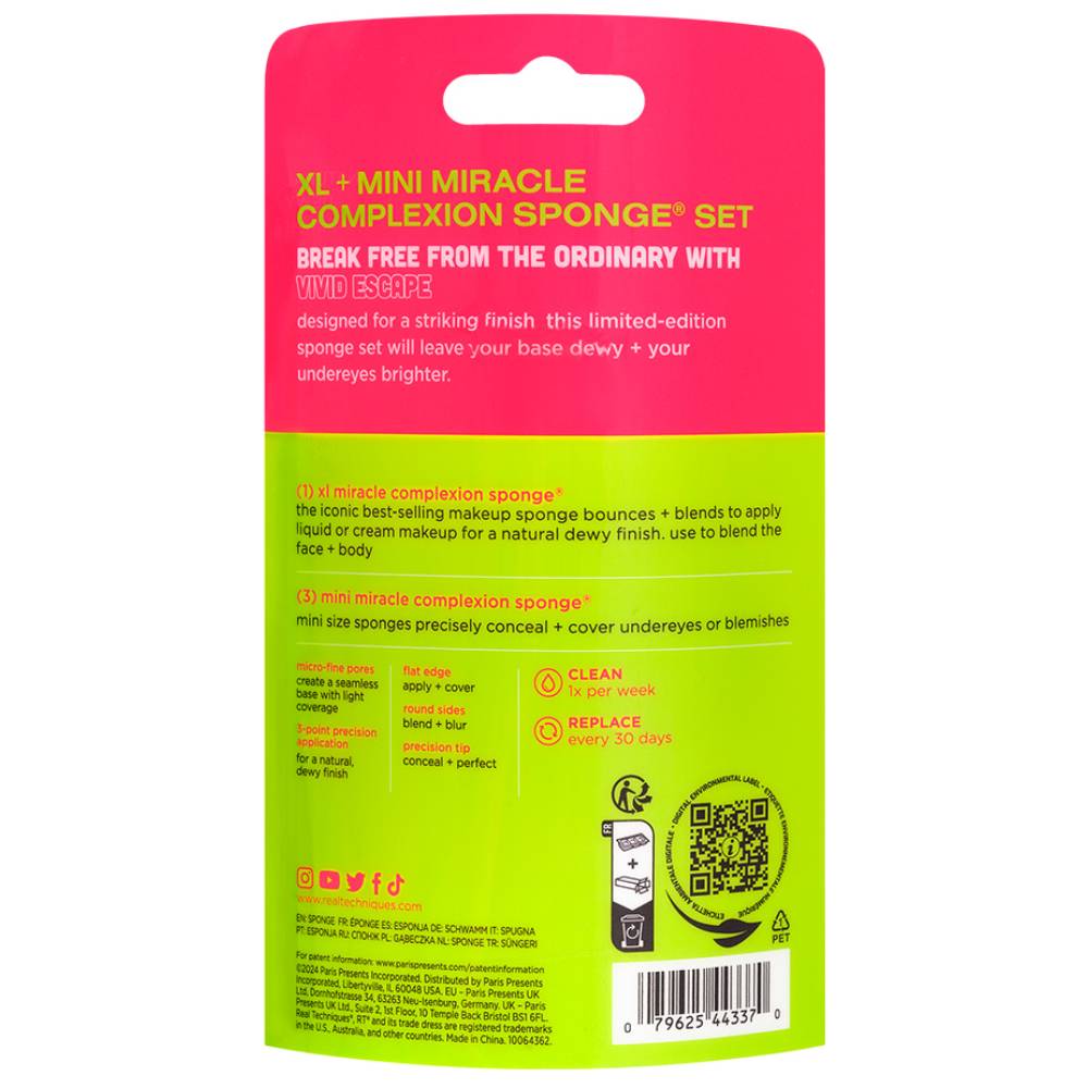 Реал Техникс Набор спонжей для макияжа Complexion Perfection Sponge Set (Real Techniques, Vivid Escape) фото 4
