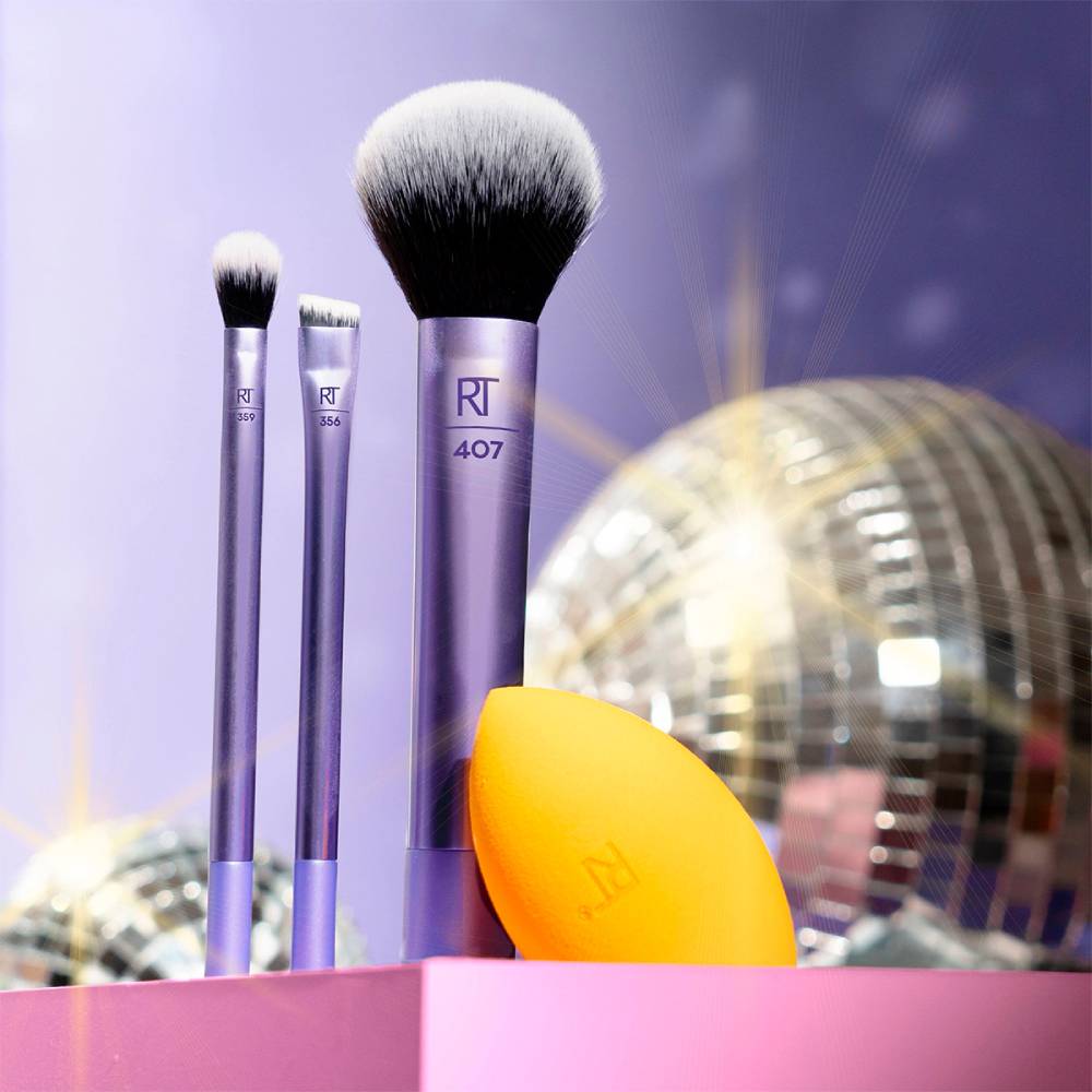Реал Техникс Набор кистей и спонж для макияжа Midi Glow Set (Real Techniques, Night Brights) фото 1