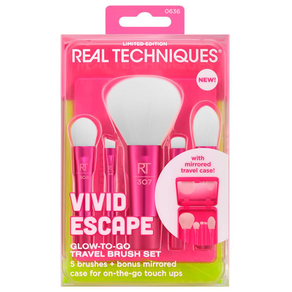Реал Техникс Набор мини-кистей для макияжа Glow To Go Travel Set (Real Techniques, Vivid Escape) фото 4