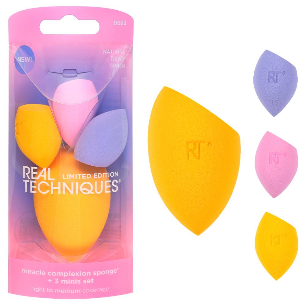 Реал Техникс Набор спонжей для макияжа Miracle Complexion Sponge, 4 спонжа (Real Techniques, Night Brights) фото 0