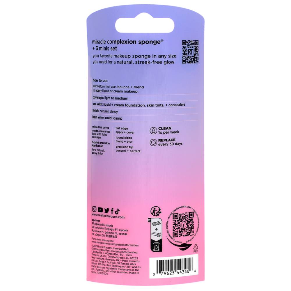 Реал Техникс Набор спонжей для макияжа Miracle Complexion Sponge, 4 спонжа (Real Techniques, Night Brights) фото 4