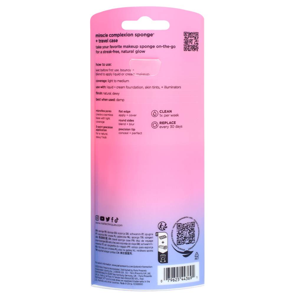 Реал Техникс Спонж для макияжа Miracle Complexion Sponge в футляре (Real Techniques, Night Brights) фото 4