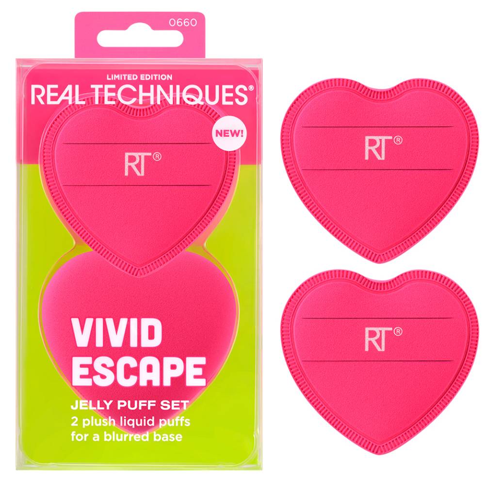 Реал Техникс Набор пуховок для макияжа Jelly Puff Set, 2 пуховки (Real Techniques, Vivid Escape) фото 0